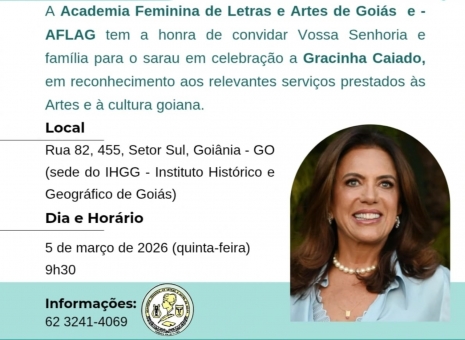 Sarau em celebração a Gracinha Caiado